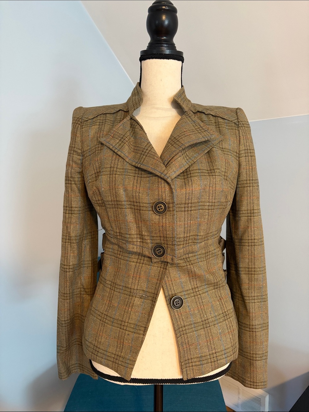 L.A.M.B. Plaid Buckled Blazer